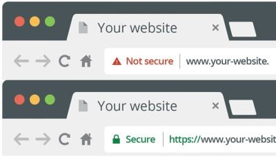 Secure and Not secure notification in Google Chrome